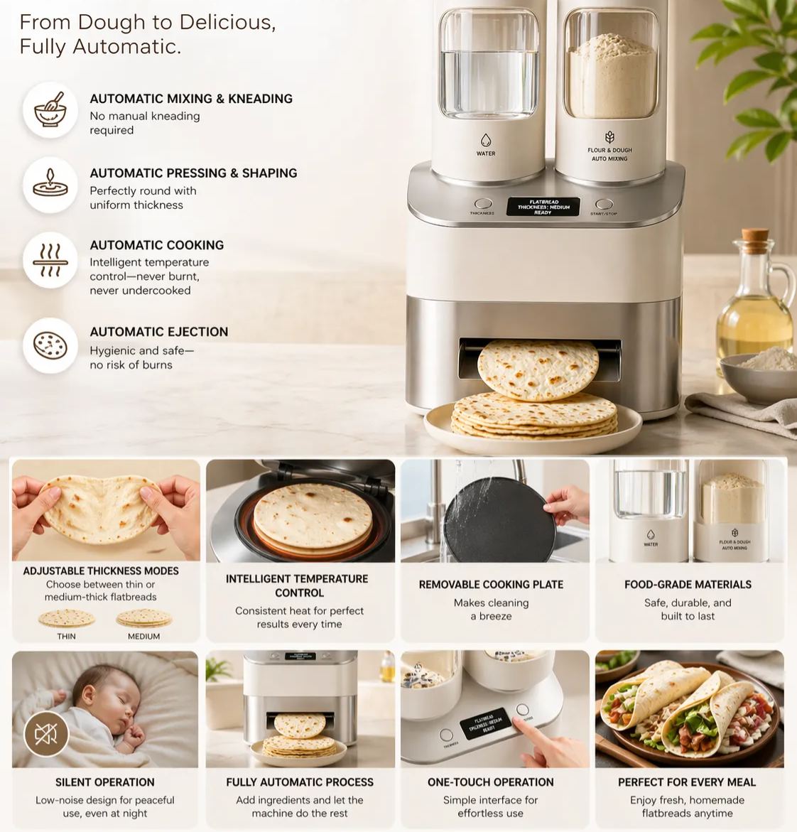 🥞 Smart Automatic Pancake Maker Machine – Fluffy Pancakes Made Easy!