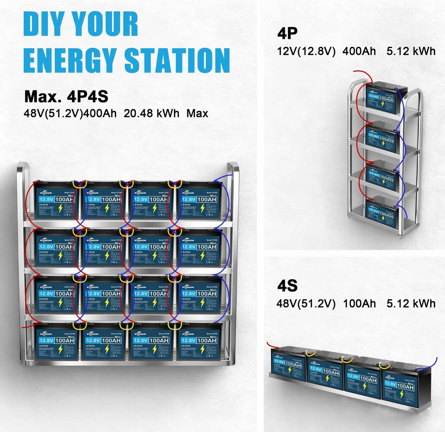 ⚡ KUNLUN 12V 120Ah LiFePO4 Battery | Reliable Deep Cycle Power