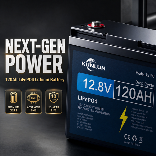 ⚡ KUNLUN 12V 120Ah LiFePO4 Battery | Reliable Deep Cycle Power