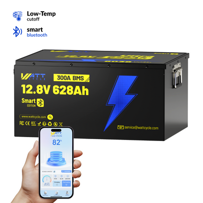 WattCycle 12V 628Ah Ultra Bluetooth LiFePO₄ Battery – 8038Wh Smart Energy Storage