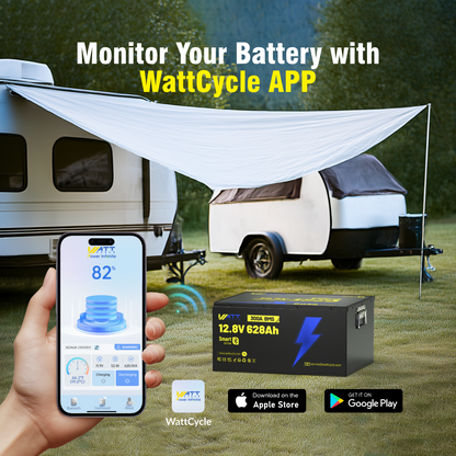 WattCycle 12V 628Ah Ultra Bluetooth LiFePO₄ Battery – 8038Wh Smart Energy Storage