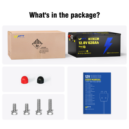 WattCycle 12V 628Ah Ultra Bluetooth LiFePO₄ Battery – 8038Wh Smart Energy Storage