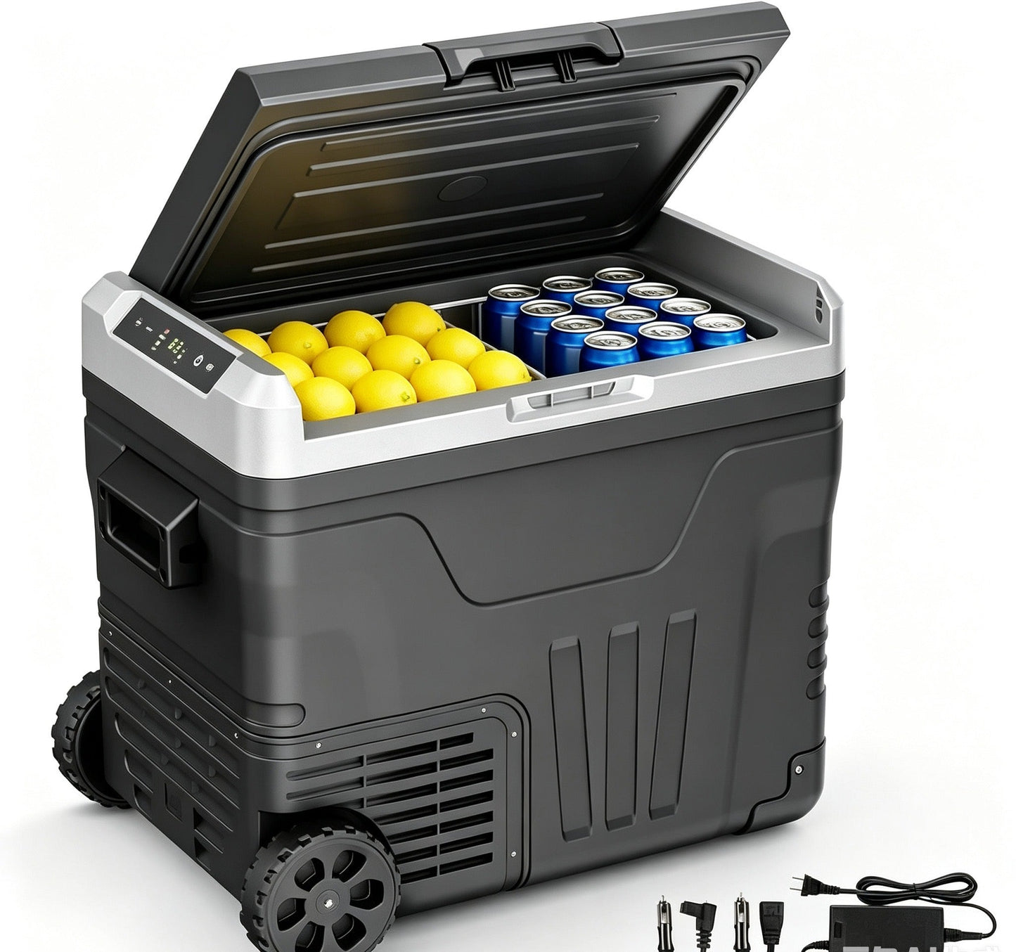 Clearance Portable 12V Car Refrigerator 35L, Dual 12V/24V DC & 110-240V AC Power, -4°F~68°F Adjustable Temp