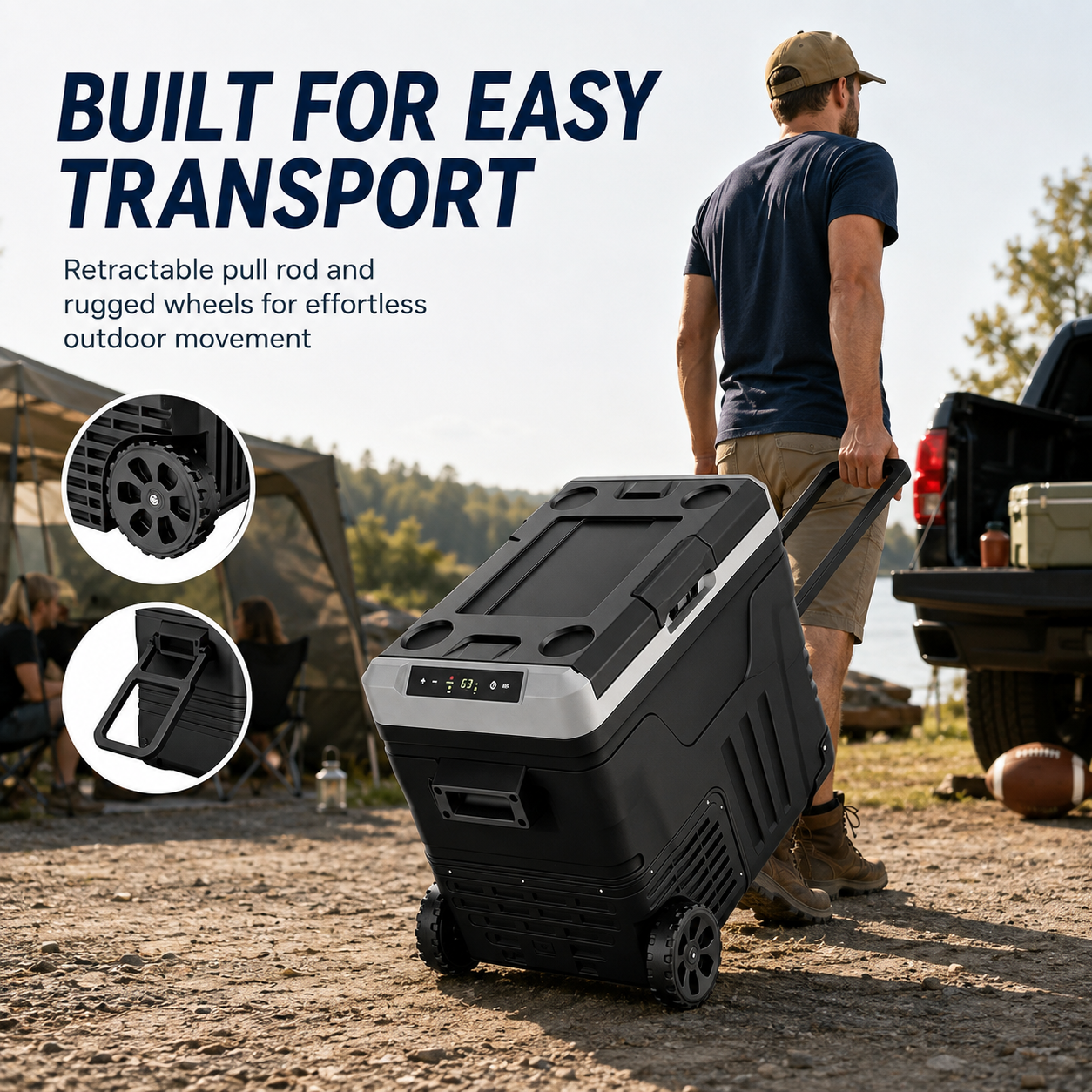 Clearance Portable 12V Car Refrigerator 35L, Dual 12V/24V DC & 110-240V AC Power, -4°F~68°F Adjustable Temp