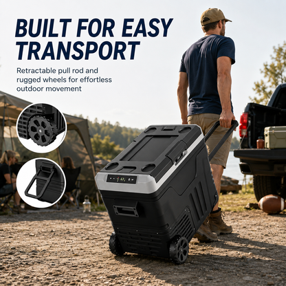 Clearance Portable 12V Car Refrigerator 35L, Dual 12V/24V DC & 110-240V AC Power, -4°F~68°F Adjustable Temp