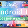 10 Inch Android Tablet, 12GB RAM 128GB Storage (Expandable to 1TB), 5G WiFi, 8000mAh Long Battery Life, Octa-Core Processor, Dual Camera (5MP+8MP), Face Unlock, Black