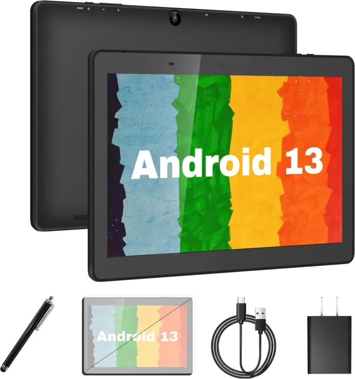 10.1" Android 13 Tablet with Stylus Pen | 6GB RAM 32GB ROM 128GB Expand | Quad-Core CPU, 5000mAh Battery | IPS HD Display | Kid-Friendly & Work Tablet with Screen Protector - Image 2
