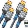 10K 8K HDMI 2.1 Cable 2-Pack 6.6FT, Highwings Certified 48Gbps Ultra High Speed Slim HDMI Cord,Support 4K@120Hz 8K@60Hz, HDCP 2.2&2.3, Dynamic HDR,eARC,DTS:X, Compatible with Roku TV/HDTV/PS5/Blu-ray