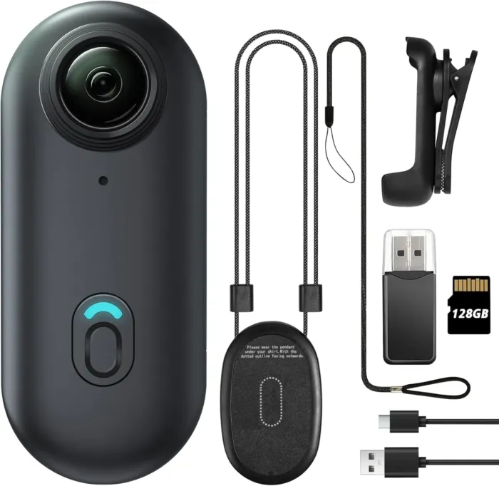 128GB FHD 1080P Mini Body Camera, Wearable Action Body Cam, Thumb Size Hands Free Recording Body Worn Camera, Premium Portable Camcorder Mount Anywhere for Work, Travel, Pet Walking (Black) - Image 2