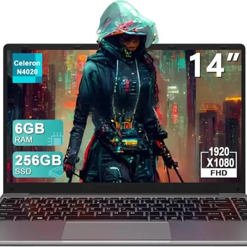 14″ Laptop Win 11 256GB SSD Up to 1TB SSD Expand Celeron N4020 Up to 2.8Ghz Dual-Core Processor 6GB DDR4 1920×1080 FHD Dual WiFi BT4.2 with Webcam Keyboard Protect Flim for Business-Gray