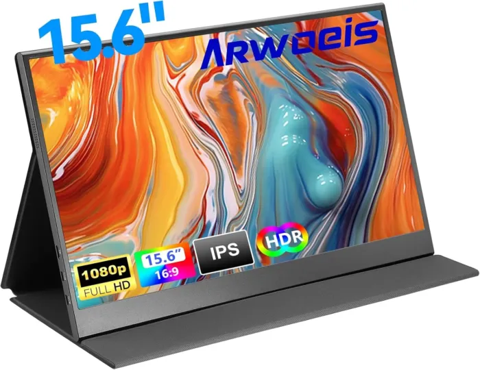15.6" Portable Monitor 1080P FHD IPS USB-C HDMI Portable Monitor for Laptop,PC,Mac Phone,Xbox,Swich,PS,w/Premium Smart Cover,VESA Support - Image 2