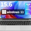 15.6" School Laptop,Windows 11 Laptop Computer for Business,8GB RAM 256GB SSD,Intel N4000(up to 2.6GHz), FHD 1920 x 1080 Screen,MS Office,WiFi,BT4,2xUSB3.0,Long Battery Life Student Computer