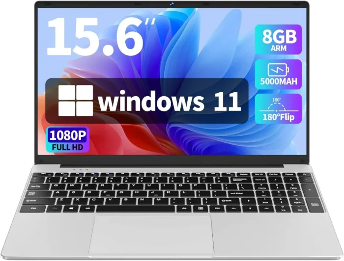15.6" School Laptop,Windows 11 Laptop Computer for Business,8GB RAM 256GB SSD,Intel N4000(up to 2.6GHz), FHD 1920 x 1080 Screen,MS Office,WiFi,BT4,2xUSB3.0,Long Battery Life Student Computer - Image 2