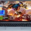 15.6 inch Narrow Border Laptop, Celeron N95 UHD + GTX 1060 4GB,16G DDR4 Quad-Core,1920x1080 FHD IPS, Backlit Keyboard,Fingerprint Unlocking (Gray, 16GB+256GB SSD)