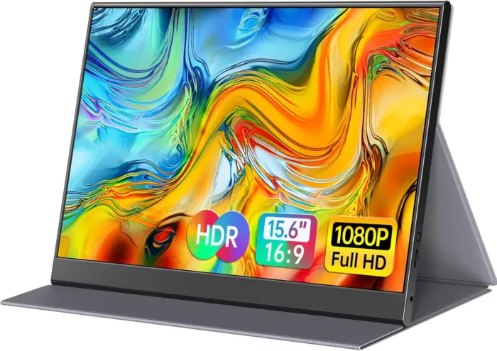 15.6inch Portable Monitor,1080P USB-C HDMI Second External Monitor for Laptop,PC,Mac Phone,PS,Xbox,Swich,IPS Ultra-Thin Zero Frame Gaming Display/Premium Smart Cover - Image 2