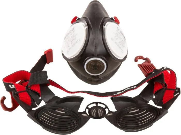 Trend Air Stealth Dust Mask, Half Mask with Replaceable Twin HEPAC Filters for Woodworking, Building & Construction Work