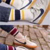 Fun Novelty Striped Retro Crew Socks For Women Sporty Calf Casual Cotton Socks Women