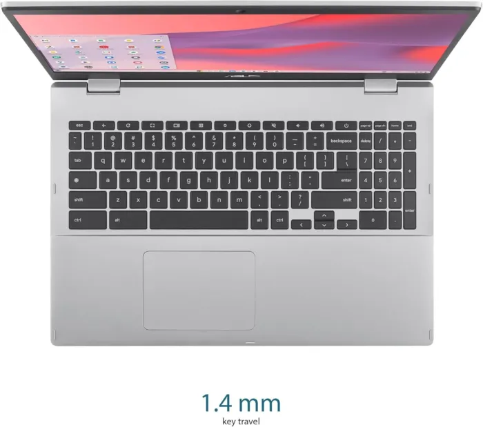 ASUS Chromebook CX1, 15.6" FHD NanoEdge Display, Intel Celeron N4500 Processor, 64GB eMMC Storage, 8GB RAM, ChromeOS, Transparent Silver, CX1500CKA-AS84F - Image 5