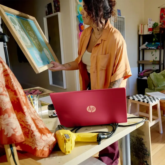 HP 15.6" Portable Laptop (Include 1 Year Microsoft 365), HD Display, Intel Quad-Core N200 Processor, 16GB RAM, 128GB Storage, Wi-Fi 5, Webcam, HDMI, Numeric Keypad, Windows 11 Home, Red - Image 3