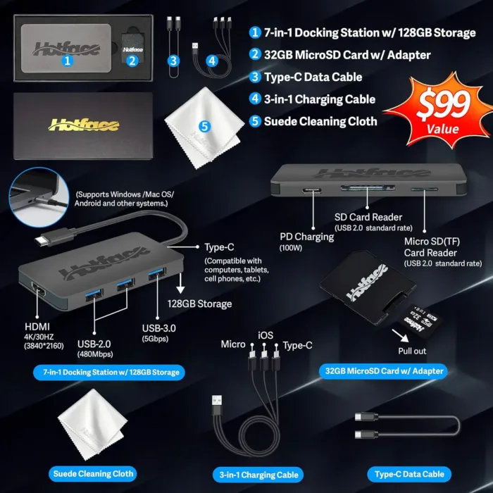 HP Flagship 14" Laptop with 1 Year Office 365 | 16GB RAM | 1.28TB Storage(128GB EMMC & 160GB Docking Station & 1TB Cloud Storage) | Intel 4-Core Processor | Webcam| Silver | Windows 11 - Image 3