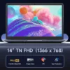 14" FHD Lightweight Laptop, Intel Celeron N3350 Laptop Computer, 6GB LPDDR4 RAM 192GB(64GB eMMC/128GB SSD), WI-FI 5, BT5.0, HD Camera, Windows 10 Laptop Computer for Home & Study