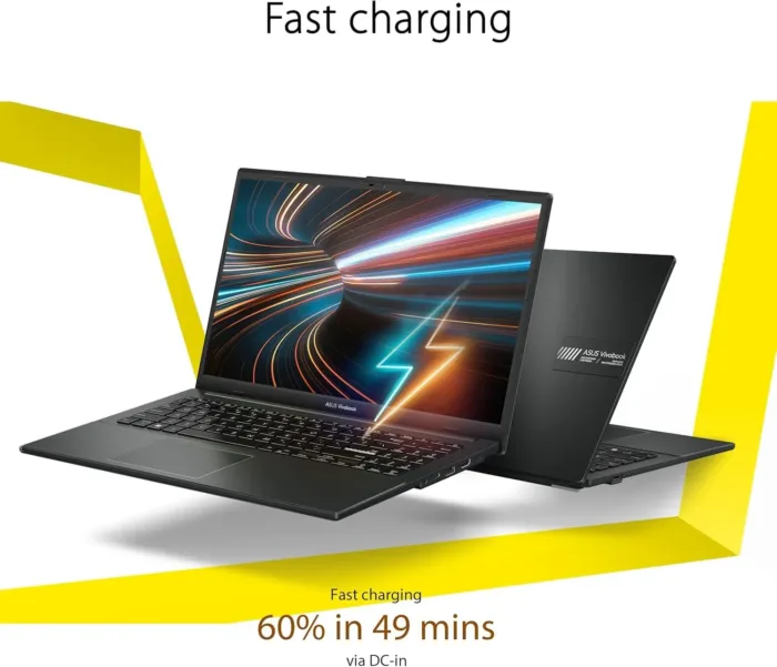 ASUS Vivobook Go 15.6” FHD Slim Laptop, AMD Ryzen 3 7320U Quad Core Processor, 8GB DDR5 RAM, 256GB SSD, Windows 11 Home, Fast Charging, Webcam Sheild, Military Grade Durability, Black, E1504FA-AB34