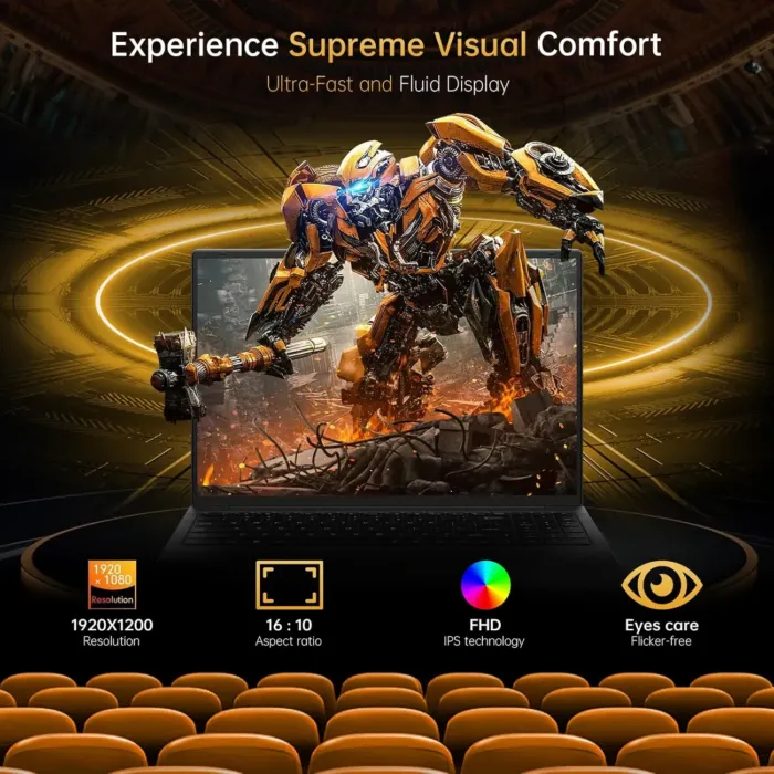 EYY 16" Laptop Computer Intel Core i5 Processor, Windows 11 Pro Laptop 16GB(8+8) RAM 512GB SSD, 1920 x 1200 FHD 16:10 Display, MS Office 2024, Notebook with Backlit Keyboard, WiFi, BT5.0, RJ45, HDMI - Image 4