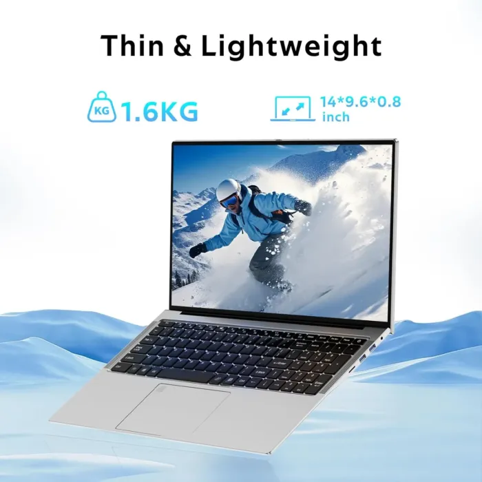 2025 Latest Laptop 16'' FHD Display, 1TB SSD 16GB RAM, 12th Intel Processor N95(Max 3.4GHz), Windows 11, Backlit Keyboard, 8000mAh Battery, Fingerprint, WiFi5, Type-C, HDMI, Bluetooth, Webcam - Image 4