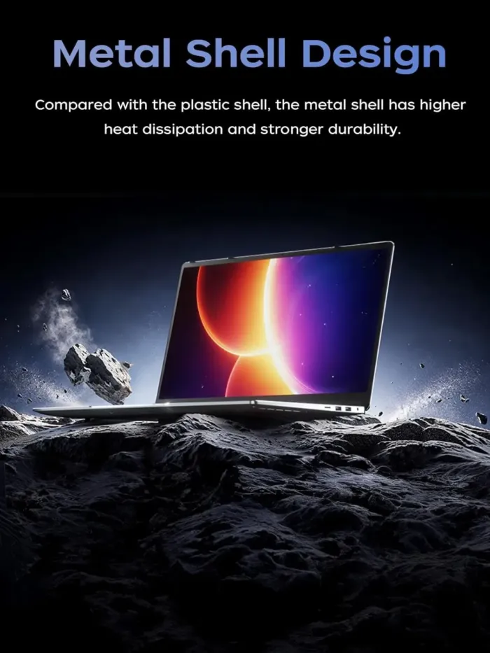 2025 Laptop, Laptop Computer with Intel Quad-Core Processor Twin Lake N150(Up to 3.6GHz) 16GB DDR4 512GB SSD 15.6 Inch FHD Premium Laptop Windows 11 Pro, Metal Shell, Type-C - Image 3