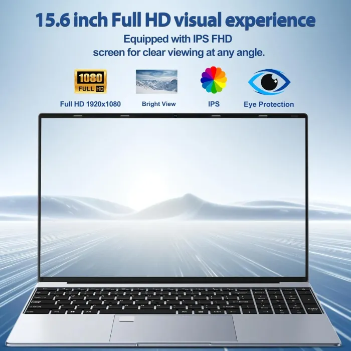 Laptop 15.6 inch Win 11 Laptop Computer, 8GB RAM 256GB SSD, in-tel Celeron N5095 Quad-Core Processor(Up to 2.9 GHz), 1080P Full HD Display, Backlit Keyboard, Fingerprint,USB3.0,Mini HDMI - Image 4
