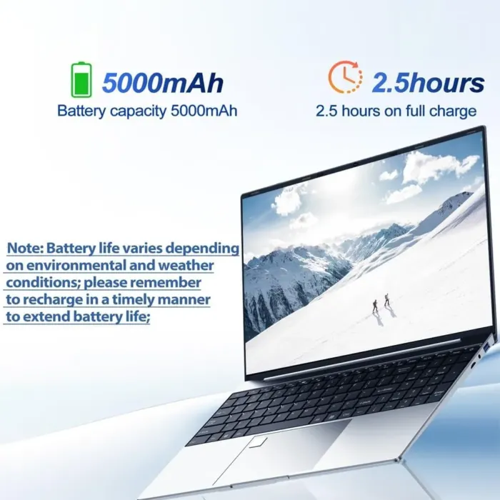 Laptop 15.6 inch Win 11 Laptop Computer, 8GB RAM 256GB SSD, in-tel Celeron N5095 Quad-Core Processor(Up to 2.9 GHz), 1080P Full HD Display, Backlit Keyboard, Fingerprint,USB3.0,Mini HDMI - Image 6