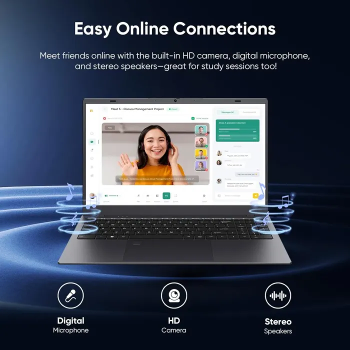 Coolby 15.6inch Windows 11 Laptop, 12GB RAM/256GB SSD, 1920x1080 IPS Display, Intel N95(Beats N5095) Quad Core Laptop Computer, Support Fingerprint, WiFi 5, BT - Image 4