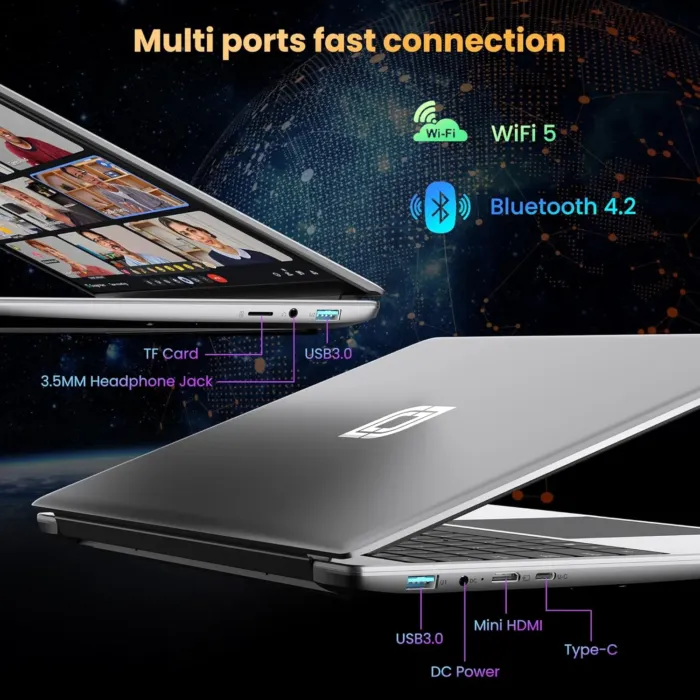 jumper 16 Inch Laptop, 4-Core N95 Processor, Up to 3.4Ghz, 16GB RAM, 640GB Storage,1200p FHD IPS Display, Windows 11 Computer, Office 365 1-Year Subscription, WiFi-6, 38Wh Battery. - Image 3
