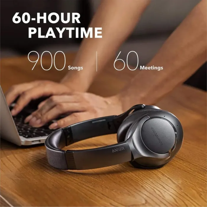 Soundcore Anker Life Q20 Hybrid Active Noise Cancelling Headphones, Wireless Over Ear Bluetooth Headphones, 60H Playtime, Hi-Res Audio, Deep Bass, Memory Foam Ear Cups, Travel, Office, USB-C Charging - Image 3