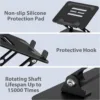 Adjustable Laptop Stand for Desk, Metal Foldable Laptop Riser, Portable Laptop Holder Mount, Ventilated Cooling Computer Notebook Stand Compatible with 10-15.6” Laptops
