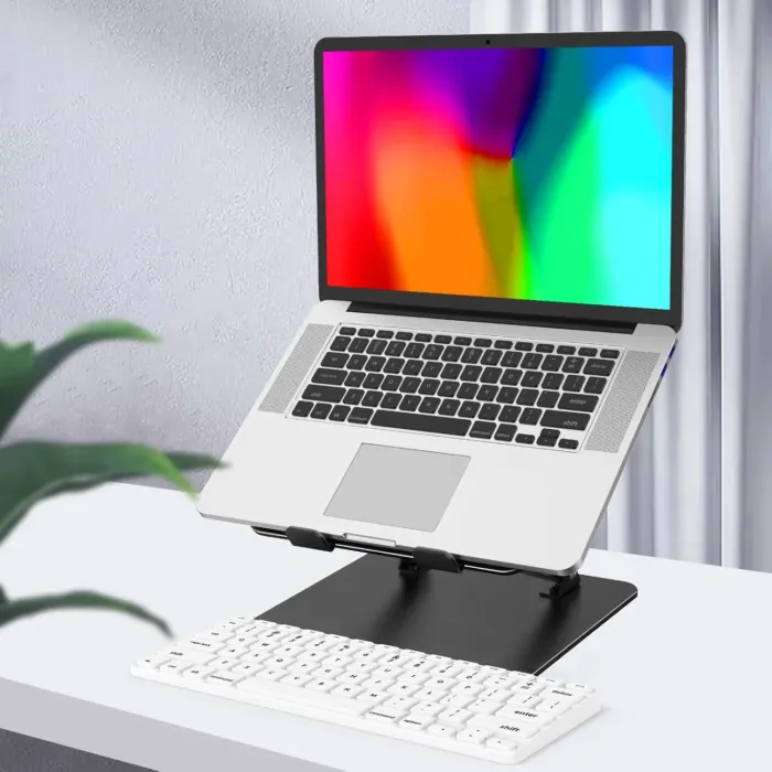 Adjustable Laptop Stand for Desk, Metal Foldable Laptop Riser, Portable Laptop Holder Mount, Ventilated Cooling Computer Notebook Stand Compatible with 10-15.6” Laptops - Image 8