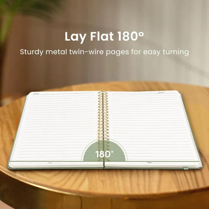 Lined Spiral Journal Notebook for Women & Men, 140 Pages, College Ruled Hardcover Notebook for Work & Note Taking, Journals for Writing, A5(6"x8") - Green - Image 3