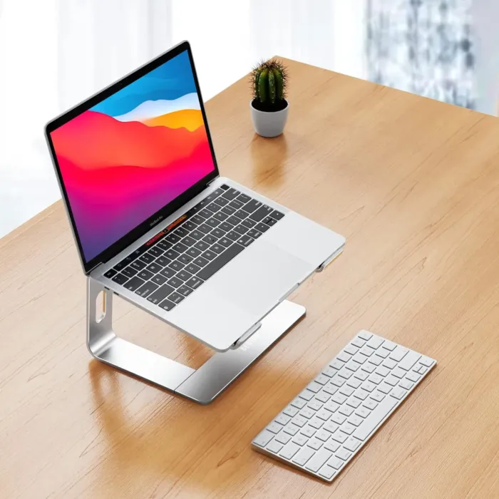 BESIGN LS03 Aluminum Laptop Stand, Ergonomic Detachable Computer Stand, Riser Holder Notebook Stand Compatible with Air, Pro, Dell, HP, Lenovo More 10-15.6" Laptops, Silver - Image 3