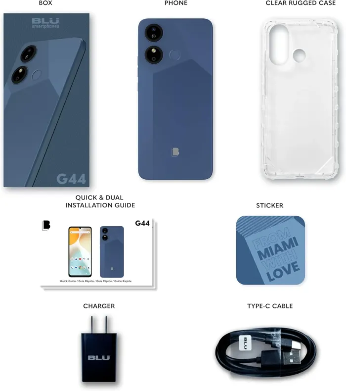 BLU G44 | 2024 | All-Day Battery | Unlocked | 6.8” HD+ Infinity Display | 64GB | Triple 13MP Camera | US Warranty| Blue - Image 4