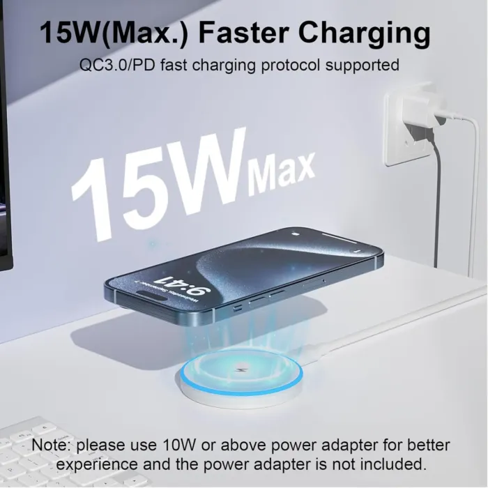 MagSafe Charger 2 Pack 15W Magnetic Wireless Charger Fast Charging Pad Compatible with iPhone 16/15/14/13/12 Series & AirPods 3/2/Pro Magnetic MagSafe Charging Pad with Dual Ports - Image 3