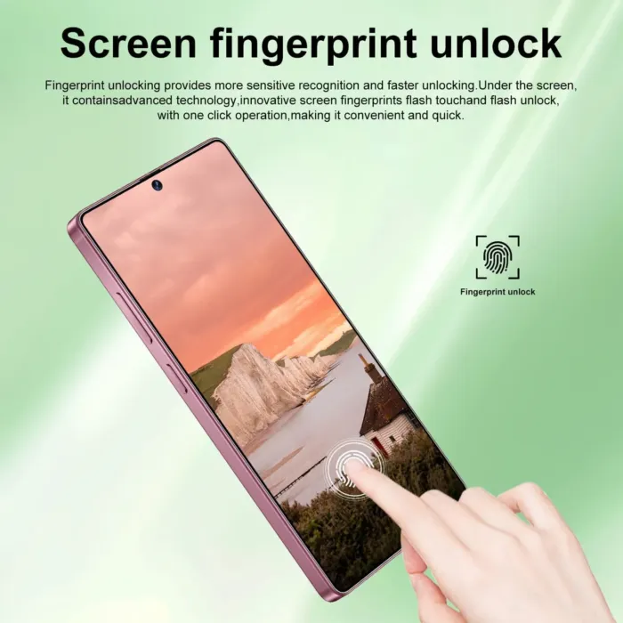 Huness I25 Ultra Unlocked Phone,Built in Pen The Phone,Cell Phone Battery 7000mAh 6.99" HD Screen,Android 14 8+256GB Smartphone,Dual SIM/5G/Face ID/Fingerprint Lock/GPS (Rose Gold) - Image 4