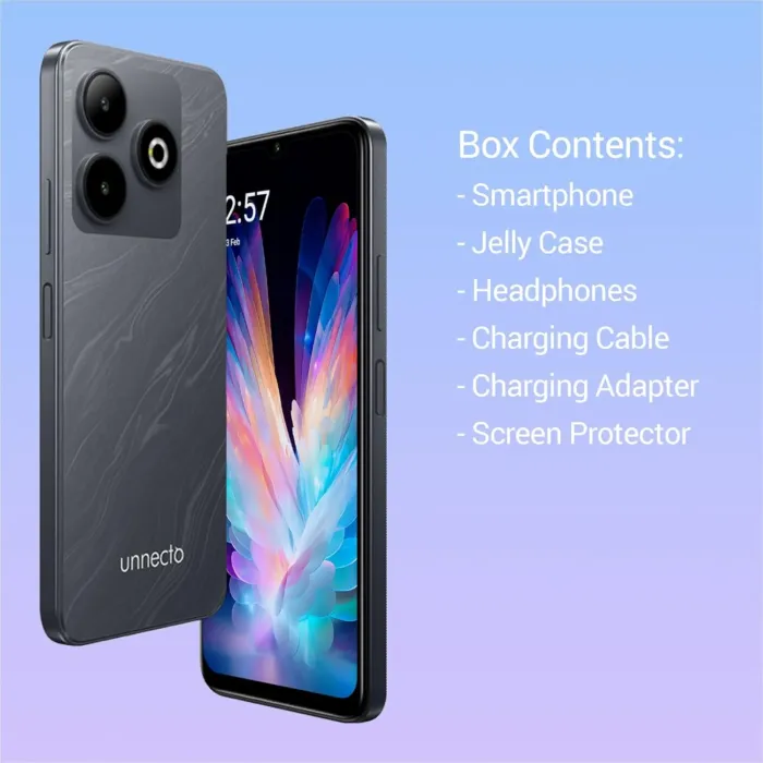 Bolt 10 | Dual SIM | Unlocked Smartphone | Android 14 | 2 Day Battery | NFC | 6.56” HD+ Display | 4GB + 8GB VRAM | 128GB Storage | 16MP Dual Camera | Fingerprint | Charcoal - Image 3