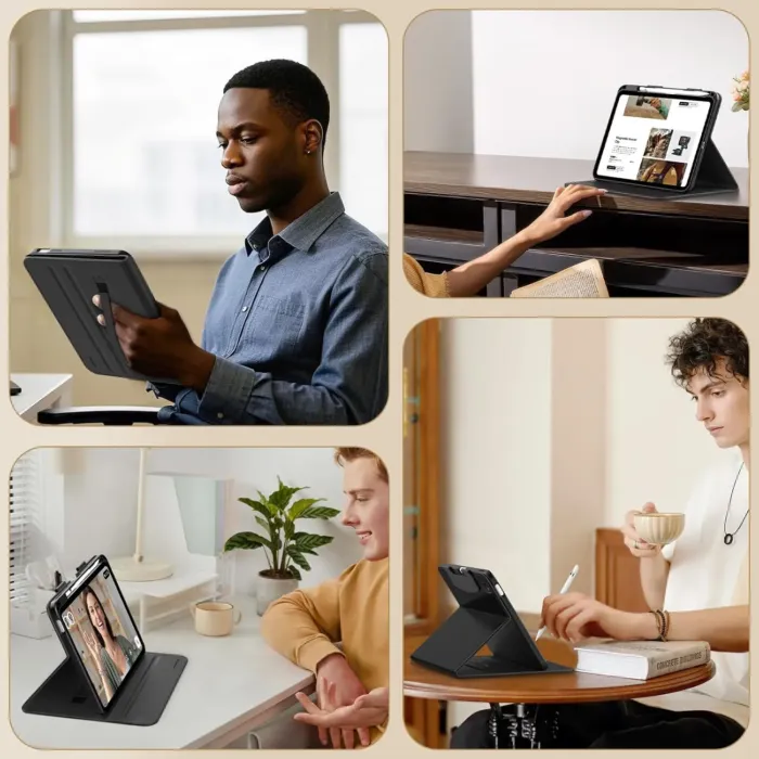MoKo for New iPad (A16) 11th Generation Case 11-inch 2025, iPad 10th Generation Case 10.9" 2022 with Pencil Holder & Pocket, Premium Leather Folio Stand Cover, Multiple Viewing Angles, Black - Image 3