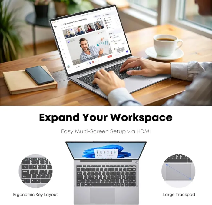 Laptop - Intel Core i5 (up to 3.6GHz), 24GB RAM/512GB SSD, Windows 11 Pro, 1920x1200 100% sRGB Display w/HDMI & USB-A, Long Lasting Battery, MS Office 2024 - Image 7