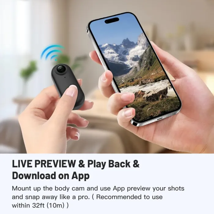 128GB FHD 1080P Mini Body Camera, Wearable Action Body Cam, Thumb Size Hands Free Recording Body Worn Camera, Premium Portable Camcorder Mount Anywhere for Work, Travel, Pet Walking (Black) - Image 3