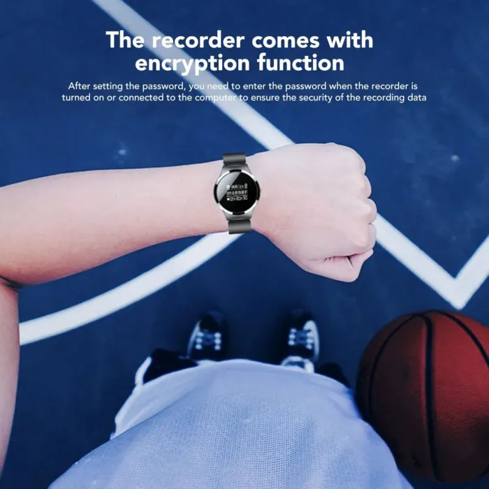 Voice Recorder Watch, Voice Activated Recorder Digital Voice Recorder Watch with Pedometer, MP3 Player, Intelligent Voice Control, File Encryption, Auto Save (32GB) - Image 3