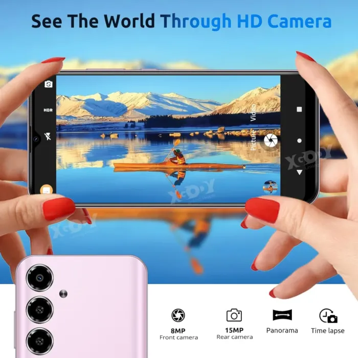 Xgody Unlocked Cell Phones V50, 4GB+64GB ROM, 6.52'' HD Incell Screen Smartphone, Dual 4G LTE Unlock Android Phone, 13MP+5MP Camera, Face Unlock, 4500mAh Battery Mobile Phone (Purple) - Image 6