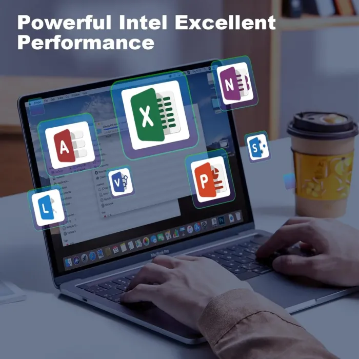 15.6" School Laptop,Windows 11 Laptop Computer for Business,8GB RAM 256GB SSD,Intel N4000(up to 2.6GHz), FHD 1920 x 1080 Screen,MS Office,WiFi,BT4,2xUSB3.0,Long Battery Life Student Computer - Image 4