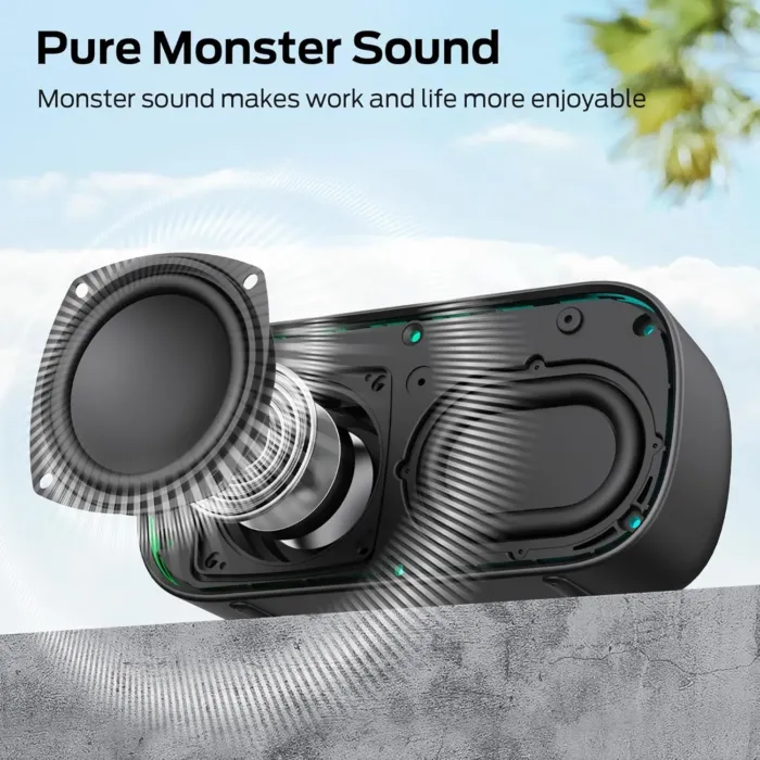 Monster S150 Bluetooth Speaker, Strong Bluetooth 5.4, IPX7 Waterproof Wireless Speaker, Support Sulti-Channel Connection, HD Hands-Free Calling, Compact Design Bluetooth Speakers - Image 3