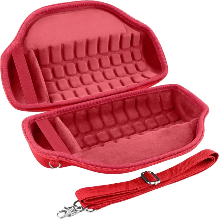 co2CREA Case for JBL Charge 6 Waterproof Portable Bluetooth Speaker, Hard Travel Bag with Detachable Shoulder Strap (Red Case) - Image 4